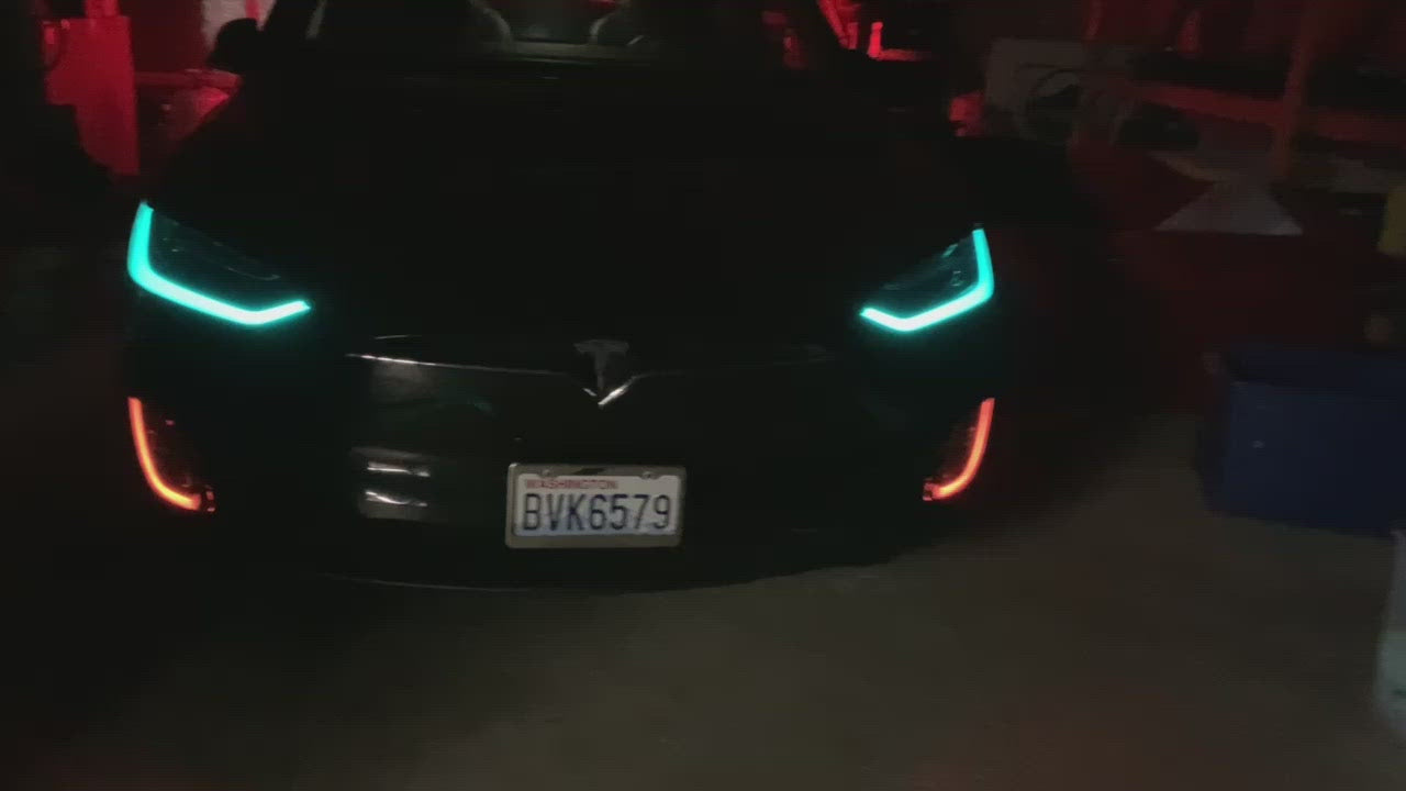 Tesla Model X Plaid series Headlights & Fog Light package (Blacked Out)