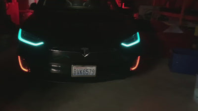Tesla Model X Plaid series Headlights & Fog Light package (Blacked Out)