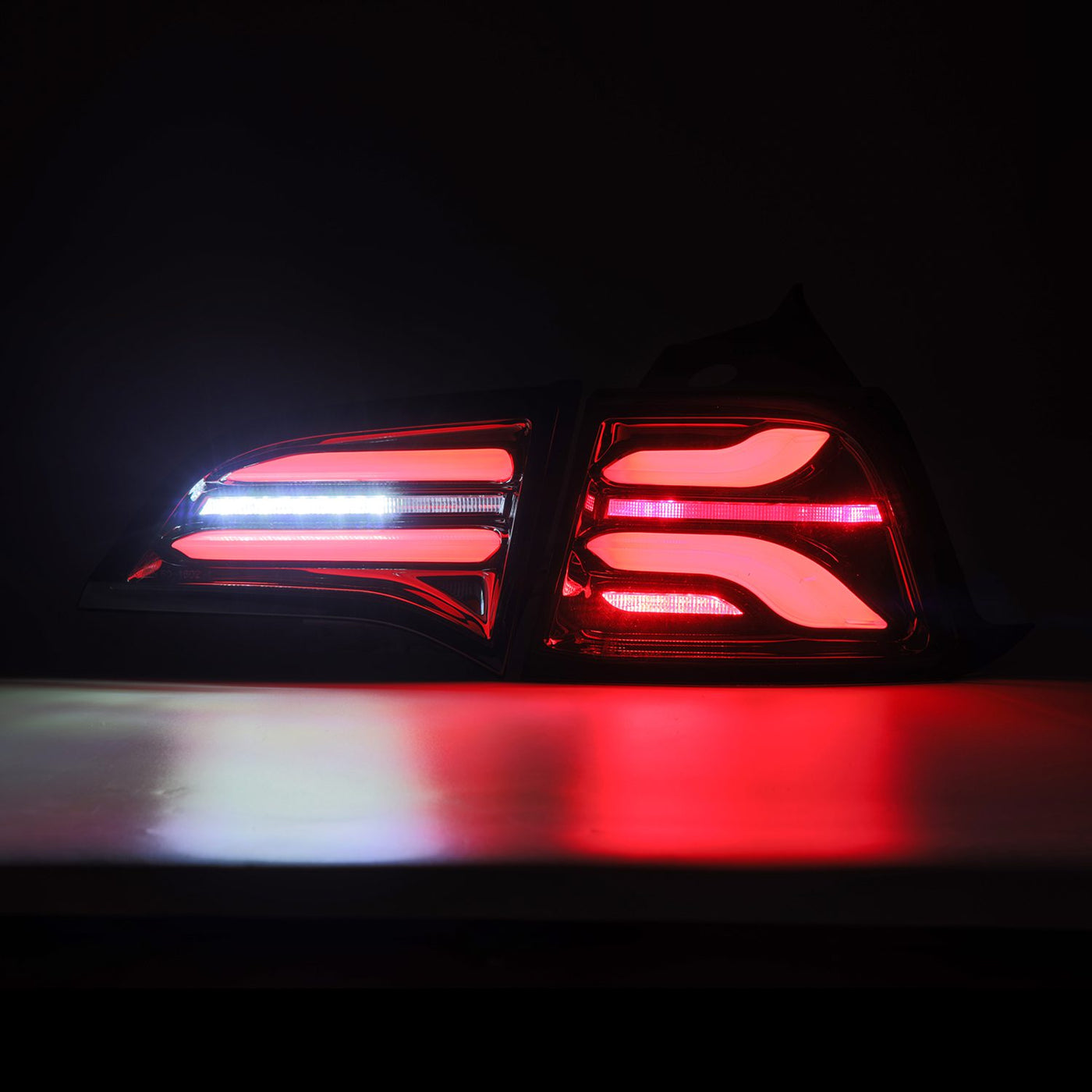 AlphaRex Tesla Model 3/Y Tail Lights. (Red OEM turn signal)