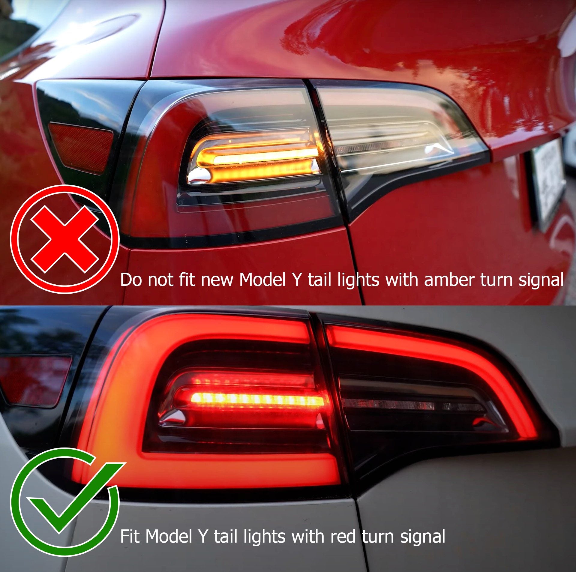 AlphaRex Tesla Model 3/Y Tail Lights. (Red OEM turn signal)