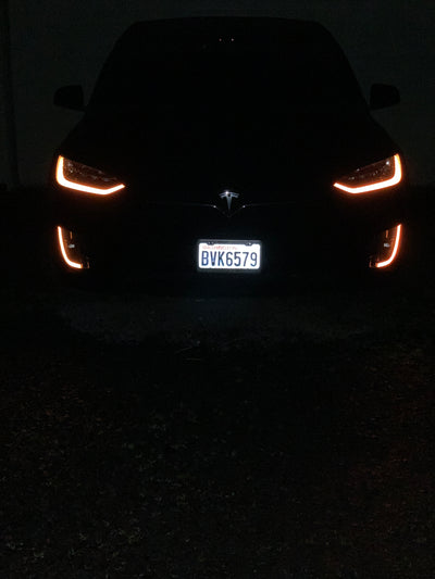 Tesla Model X Plaid series Headlights & Fog Light package (Blacked Out)